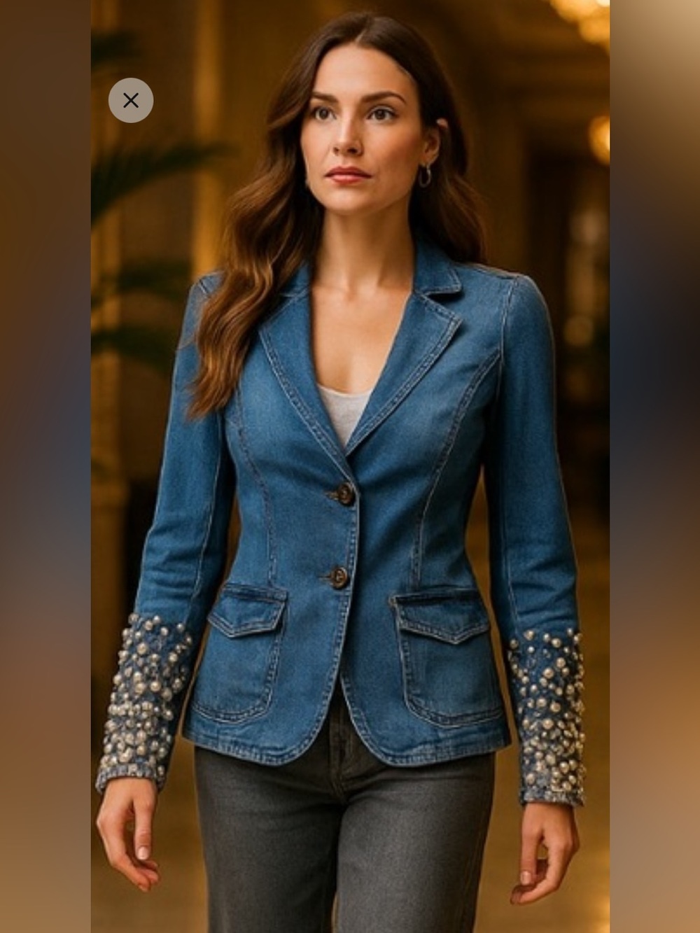 Deshejeans -PTP - 19” to 20”- designer jacket with Pearls & Rhinst…